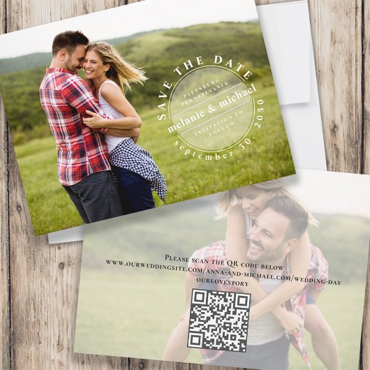 Einzigartiger Save-the-Date-Foto-QR-Code Minimalis Save The Date