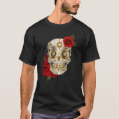 Einzigartiger Schädeltag der toten Rote Rosen T-Shirt (Vorderseite)