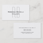 Einzigartiger Schlichter Monogramm-Manager Visitenkarte (Vorne/Hinten)