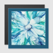 Einzigartiger, schöner blauer, grüner Blumenmagnet Magnetkarte (Vorne/Hinten)
