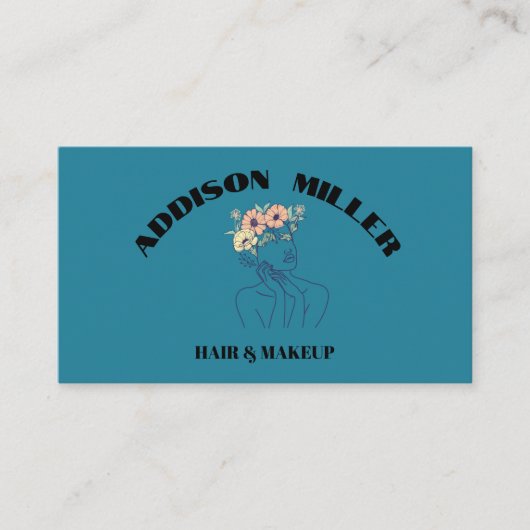 Einzigartiger Schönheitshaar & Makeup &QR-Code Visitenkarte (Vorderseite)