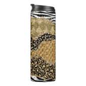 Einzigartiger Schwarz-Gold-Tierdruckanzeiger Thermosbecher (Nach rechts gedreht)