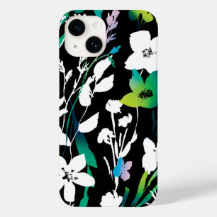 Einzigartiger Schwarz-Weiß-Blütenakzent Case-Mate iPhone 14 Hülle