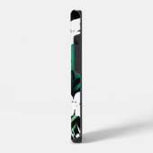 Einzigartiger Schwarz-Weiß-Blütenakzent iPhone Hülle (Linke Seite)