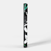 Einzigartiger Schwarz-Weiß-Blütenakzent iPhone Hülle (Rechte Seite)