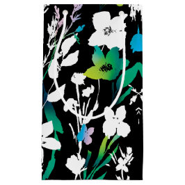 Einzigartiger Schwarz-Weiß-Blütenakzent Kleine Geschenktüte