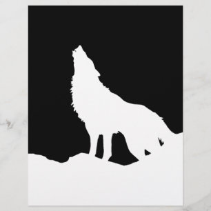 Einzigartiger Schwarz-Weiß-Pop Art Wolf Silhouette