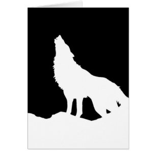 Einzigartiger Schwarz-Weiß-Pop Art Wolf Silhouette