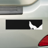 Einzigartiger Schwarz-Weiß-Pop Art Wolf Silhouette Autoaufkleber (Auf Auto)