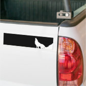 Einzigartiger Schwarz-Weiß-Pop Art Wolf Silhouette Autoaufkleber (Auf Lkw)