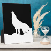 Einzigartiger Schwarz-Weiß-Pop Art Wolf Silhouette Fotoplatte (Seite)