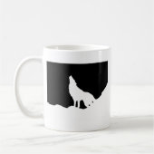 Einzigartiger Schwarz-Weiß-Pop Art Wolf Silhouette Kaffeetasse (Links)