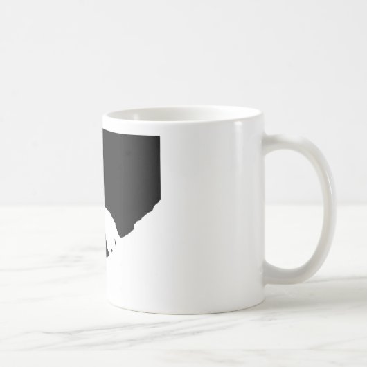 Einzigartiger Schwarz-Weiß-Pop Art Wolf Silhouette Kaffeetasse (Rechts)