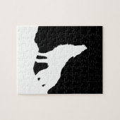 Einzigartiger Schwarz-Weiß-Pop Art Wolf Silhouette Puzzle (Horizontal)