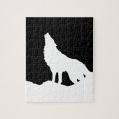 Einzigartiger Schwarz-Weiß-Pop Art Wolf Silhouette Puzzle (Vertikal)