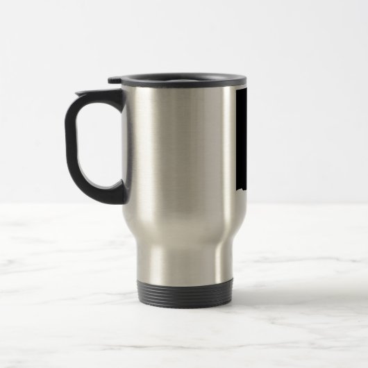 Einzigartiger Schwarz-Weiß-Pop Art Wolf Silhouette Reisebecher (Links)