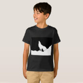 Einzigartiger Schwarz-Weiß-Pop Art Wolf Silhouette T-Shirt (Vorne ganz)