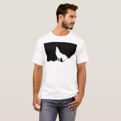 Einzigartiger Schwarz-Weiß-Pop Art Wolf Silhouette T-Shirt (Vorne ganz)