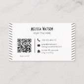 Einzigartiger schwarz-weißer QR-Code-Schnurrbart Visitenkarte (Rückseite)