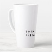 Einzigartiger Schwarz-weißer Trendy Name hinzufüge Milchtasse (Linke Ecke)