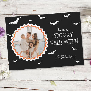 Einzigartiger schwarzer Halloween-Fotorahmen für F Feiertagskarte