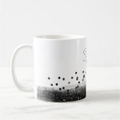 Einzigartiger schwarzer Konfetti-Glanz Kaffeetasse (Links)