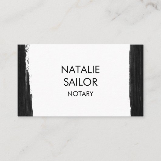 Einzigartiger Schwarzer Pinselstrich Minimal Moder Visitenkarte (Vorderseite)