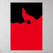 Einzigartiger Schwarzer Pop Art Wolf Silhouette Poster (Vorne)