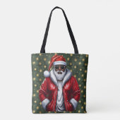 Einzigartiger schwarzer Santa große Umhängetasche Tasche (Rückseite)
