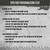 Einzigartiger schwarzer und grauer Rock Gitarre Tr Bedruckter Rucksack