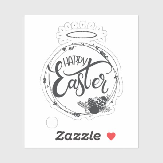 Einzigartiger schwarzer Zirkel "Happy Oaster Day" Aufkleber (Blatt)