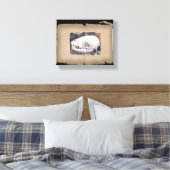 Einzigartiger Sepianskull Leinwanddruck (Insitu (Schlafzimmer))