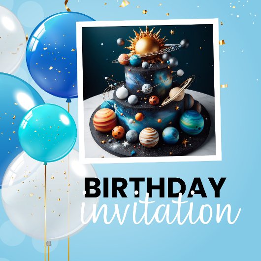 EINZIGARTIGER SOLAR-SYSTEM-THEMEN-KINDERGEBURTSTAG KARTE