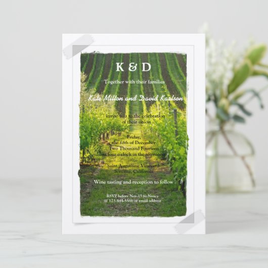 Einzigartiger Sonnenschein Weingüterkeller Weingut Einladung (Stehend Vorderseite)