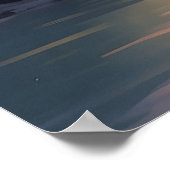 Einzigartiger Sonnenuntergang mit Schmetterlingen Poster (Ecke)