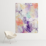Einzigartiger Spaß Abstrakt Pinselstriche Malerei Leinwanddruck<br><div class="desc">Whimsical künstlerisch lila,  orange,  minz grün,  violett und weiß abstrakte Malpinsel Muster. Dieses Design passt sich den Farben der Inneneinrichtung an und hängt etwas Farbe an der Wand!</div>
