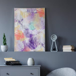 Einzigartiger Spaß Abstrakt Pinselstriche Malerei Poster<br><div class="desc">Whimsical künstlerisch lila,  orange,  minz grün,  violett und weiß abstrakte Malpinsel Muster. Dieses Design passt sich den Farben der Inneneinrichtung an und hängt etwas Farbe an der Wand!</div>