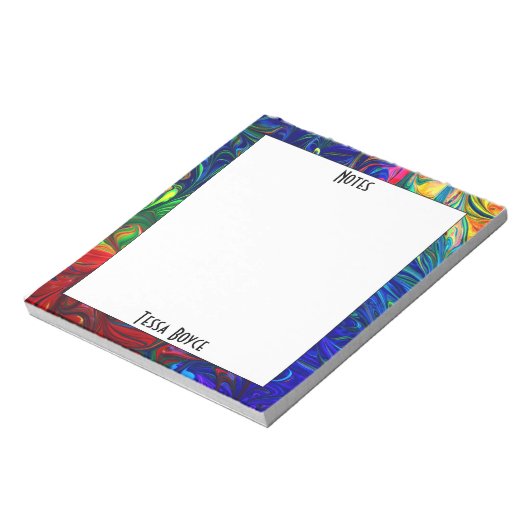 Einzigartiger Spaß Mit Monogramm Name Notizblock (Rotiert)