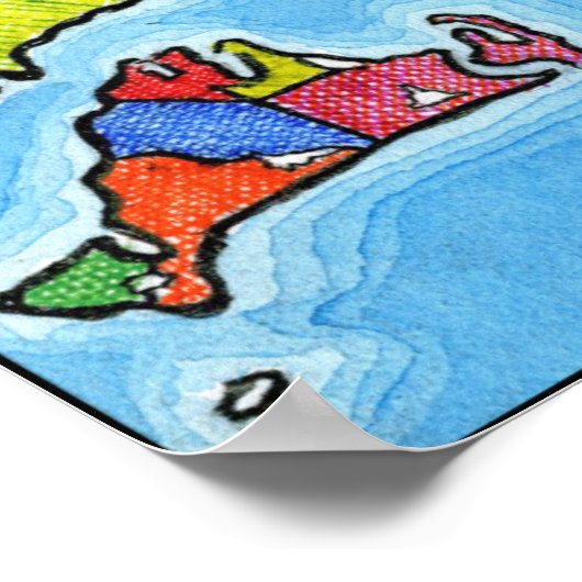 Einzigartiger Spaß und farbenfrohe Cape Cod Karte Poster (Ecke)