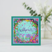 Einzigartiger Spaß Whimsical Birds Floral Willpowe Karte (Stehend Vorderseite)