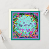 Einzigartiger Spaß Whimsical Birds Floral Willpowe Karte (Vorderseite/Rückseite Beispiel)