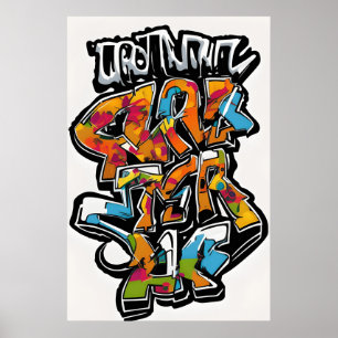 Einzigartiger Stadstil Graffiti Art Poster