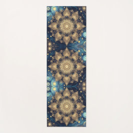 Einzigartiger Starry Night Nebula Gold Mandala Art Yogamatte