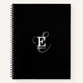 Einzigartiger Stilname und Monogram Typografie Bla Notizblock (Vorderseite)