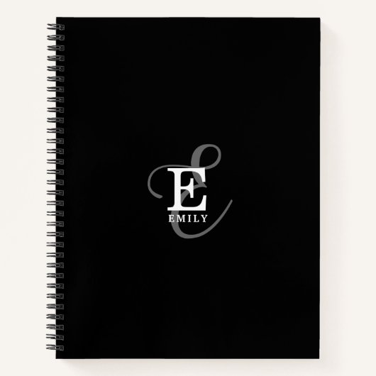 Einzigartiger Stilname und Monogram Typografie Bla Notizblock (Vorderseite)