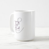 Einzigartiger Stilname und Monogramm-Typografie Kaffeetasse (Vorderseite Links)