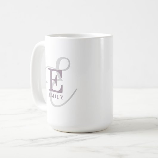 Einzigartiger Stilname und Monogramm-Typografie Kaffeetasse (Vorderseite Links)