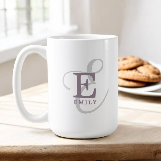 Einzigartiger Stilname und Monogramm-Typografie Kaffeetasse