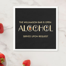 Einzigartiger, stilvoller Bierwein Martini Name Serviette