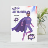 Einzigartiger Superhero Phantastisch Boy Fabulous  Einladung (Stehend Vorderseite)